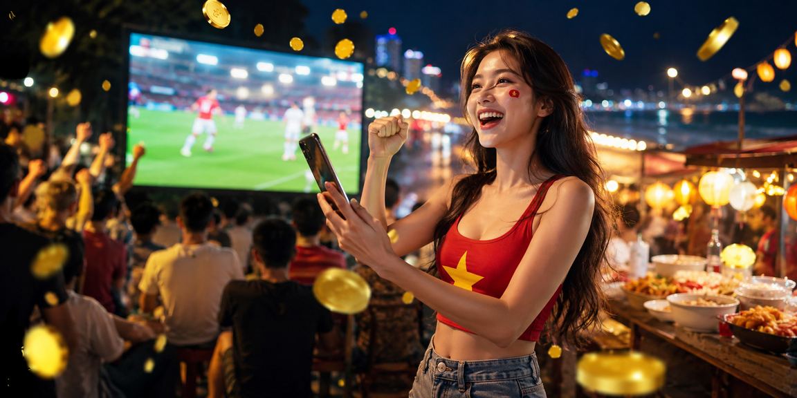 Người hâm mộ bóng đá tại chợ đêm Quy Nhơn xem trận và theo dõi kèo cược